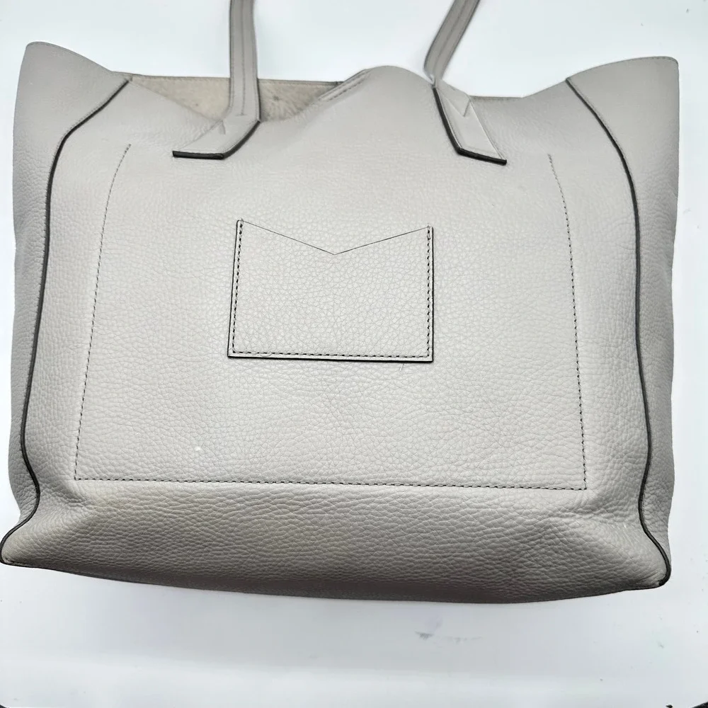 Michael Kors Junie Large Pebble Leather Tote Bag Pearl Grey - Picture 3 of 14